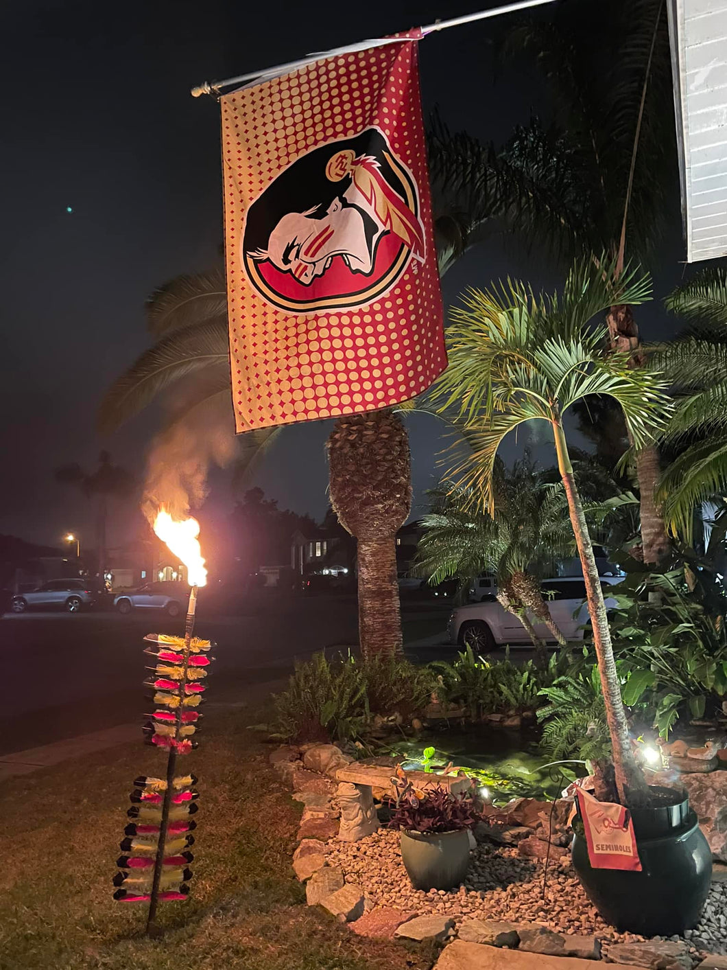 Big Seminole Spear with torch overnight
