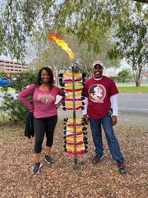 Big Traditional Seminole Spear with torch local pickup or pick up at any home game online only special $199